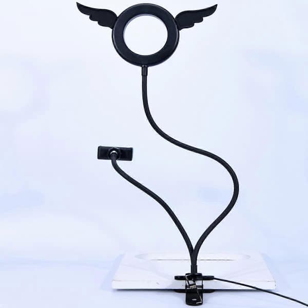 5 tommer englevinger Clip Light, USB Fill Light LED Ring Light med klips til livefotografering, læsning, broderi