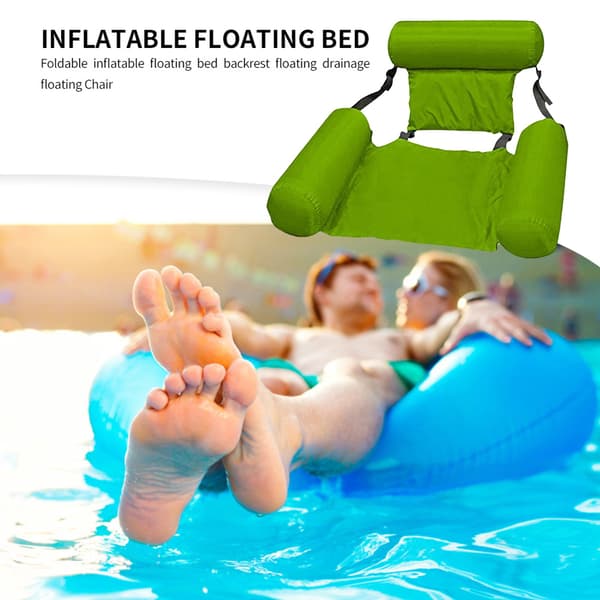 Inflatable Floating Pool Chair Summer Foldable Water Hammock Beach Sport