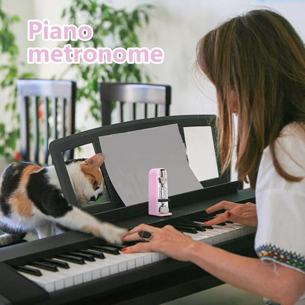 Mekanisk metronom til guitar, bas, ukulele, violin, trompet, banjo pink - Pink