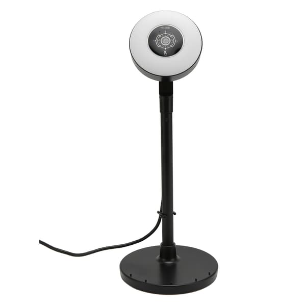 HD Webcam with Adjustable Light, Built-in Microphone, USB HD 1080P Autofocus Webcam with Extendable Pole, Black Autofocus