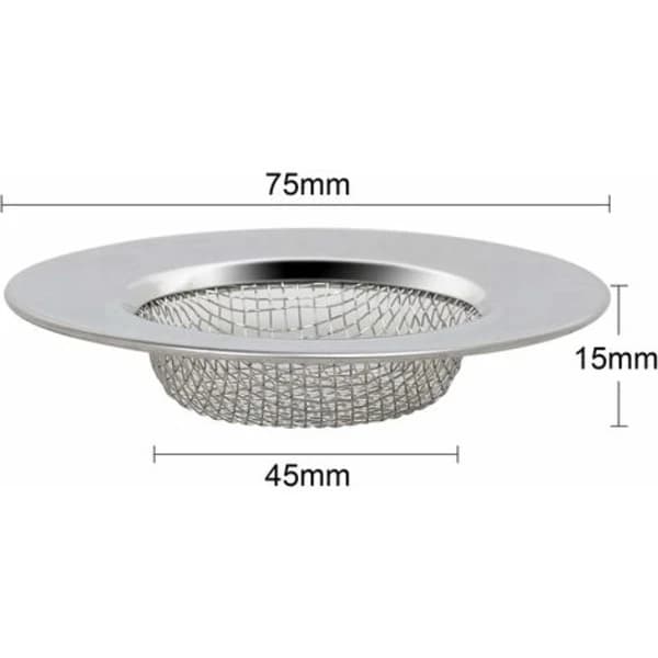 Sæt med 2 vaskesier til bruser, prop hårfanger badekar eller køkkenvaske rustfrit stål vaskeafløbssi. 7,6 cm diameter