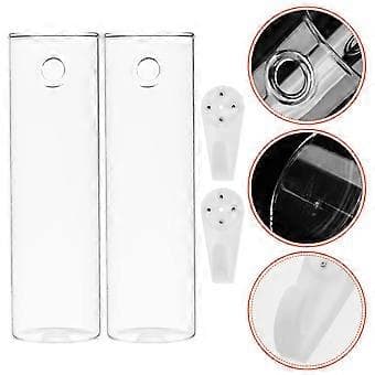 2 Pcs Wall Vase Hanging Planter Wall Mounted Vase Glass Container Flower Planter for Home