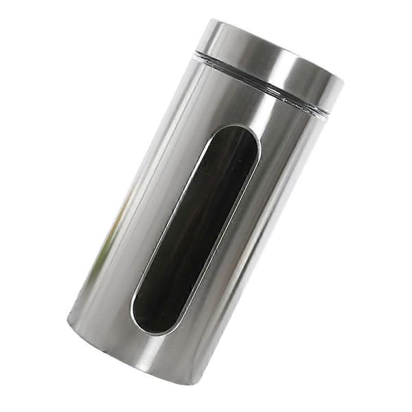 Opbevaringstank i rustfrit stål, køkkenopbevaringstank, synlig glasforseglet tank (1300ml)