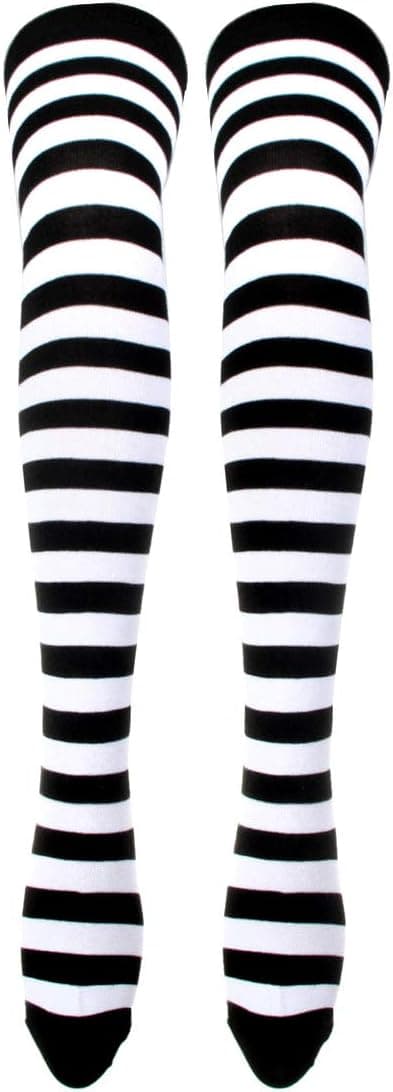 2 par randiga stickade långa handskar strumpor randiga leggings fest cos