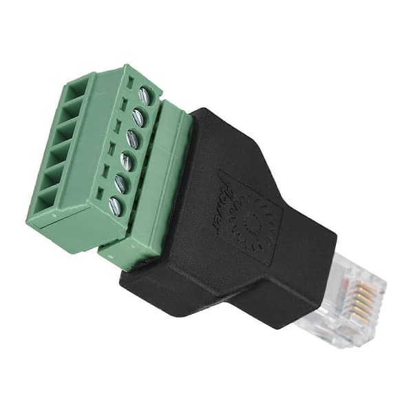 Ethernet RJ12 6P6C Han til 6-bens skrueterminaladapterstik