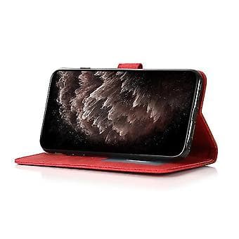 Leather Phone Case with Two-Tone Stitching for Samsung Galaxy A02 / M02 (Brown Red)