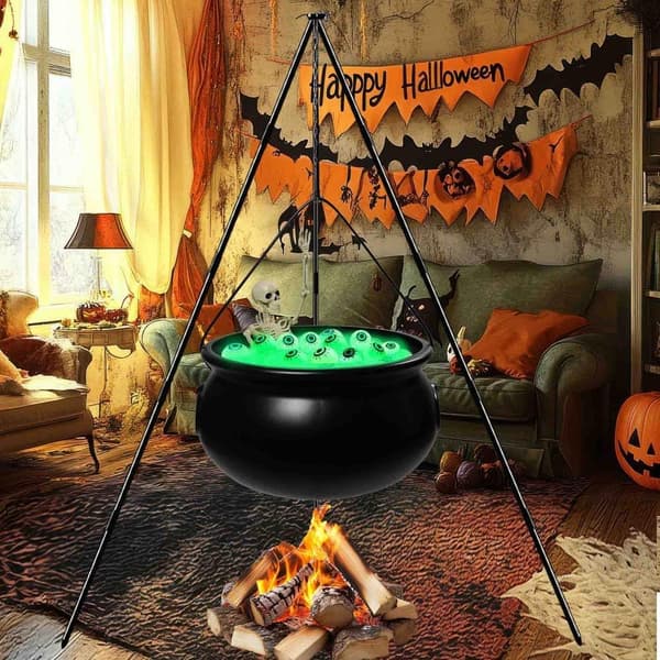 Pata puutarhakoristeeksi, Halloween-noitakoriste, Halloween-noitapata jalustalla