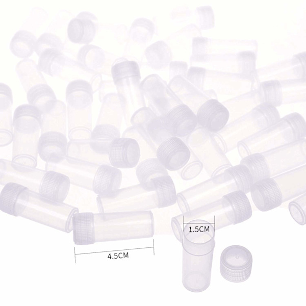 25 vardera av 5 ml och 7 ml plastflaskor