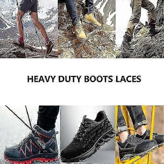 Round Boot Laces - 2 Pairs Heavy Duty Work Boot Laces for Hiking, Walking & Work Boots - Durable & Long-lasting