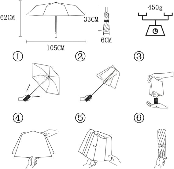 Folding Umbrella Compact Windproof Travel Umbrella Automatic 24 Ribs Anti-UV Waterproof Sun Umbrella