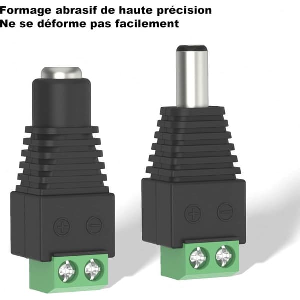 10 stk 5.5mm 2.1mm DC Strømstik Han og Hun 12V Stikadaptere til CCTV Kamera DVR Sikkerhedssystem LED Lys