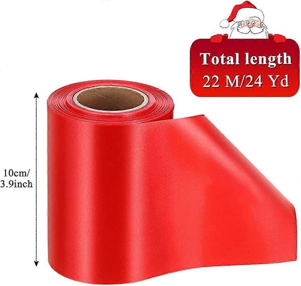 Rødt bånd til gaveindpakning (10 cm 22 m)