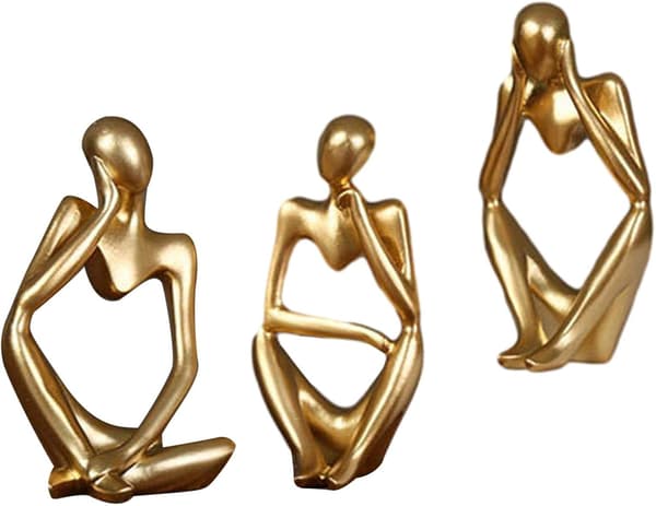 Thinker Statue - Resin Figurines - Abstract Thinker Sculpture - Modern Art Figure - Desk Decoration