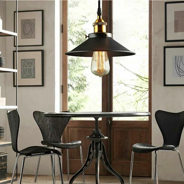 Rustic hanging lamp, simple retro industrial style wrought iron ceiling lamp E27 metal cage hanging lamp for kitchen, barn, dining room