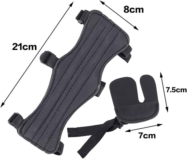 Arm Guard for Elbow, Adjustable Archery Arm Guard with Finger Guard, Leather Elbow Guard for Recurve Compound Bow