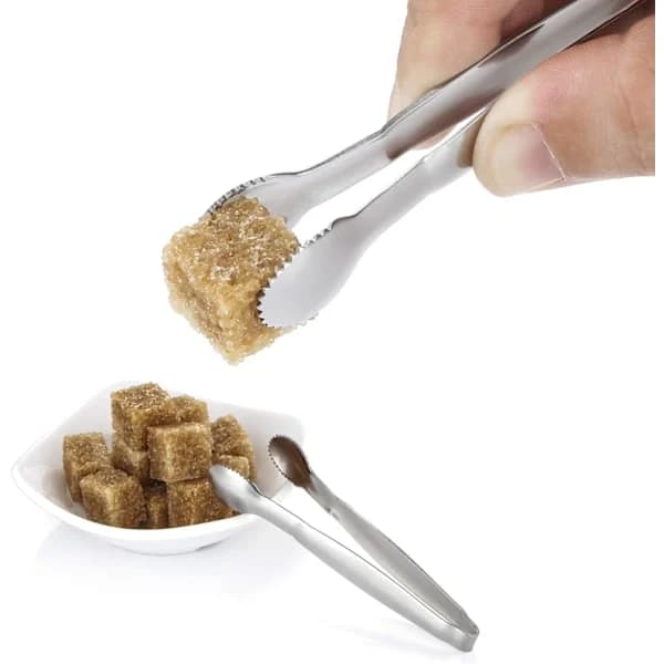 4-Pack Mini Sockertänger i Rostfritt Stål 10 cm Förtjockad Mattång{HH}