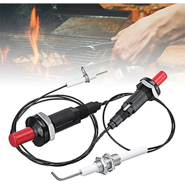 2-pack Piezo Igniter Kit Push Button Ceramic Spark Ignition for Gas Grill Propane LPG NG Outdoor Cooking 9 cm