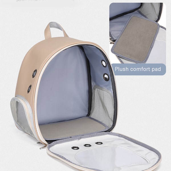 Cat Backpack Carrier with Adjustable Strap Portable Breathable Pet Backpack Beige Beige