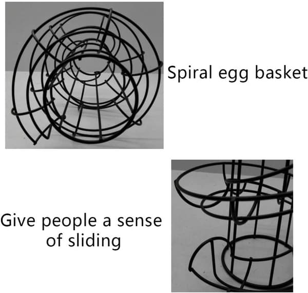 Spiralformet eggoppbevaring i metall, spiralformet eggoppbevaring i jern