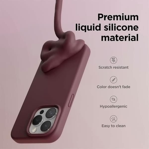 Fodral + 2 herdet glass for iPhone 16 Pro - tynt silikonbeskyttelse Støtsikkert Ripebeskyttelse Burgunder