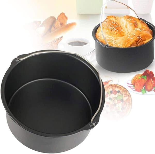 8 TOMMER Air Fryer Tilbehør Kageform Pizzaform Rund Kage