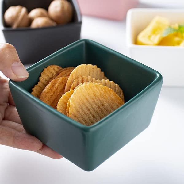 Keramiska sockerpaketshållare, tekoppar, snackset om 2 -