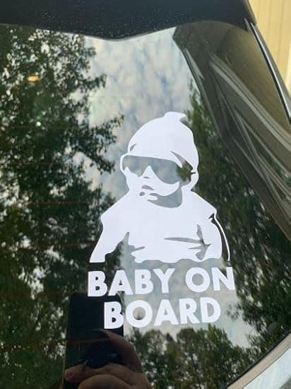 Reflekterende Baby on Board-mærkater til bil - (2-pak) Sjove søde seje S