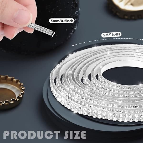 Bildekaler Dekorative Bildekaler Bildekaler 5 Meter Bilinteriør Glitter Diamantdekaler Bil Eksteriør DIY Lineær Hvit