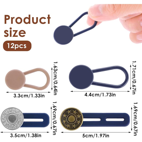 Buttonhole Extender - 12 Pieces - Trouser Extender - 15-17 MM - Silicone - Jeans Trouser Extender - Button Extender - Trouser Buttonhole Extender ...