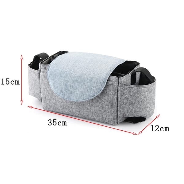 (Sort) Baby Buggy Organizer Baby Klapvogn Barnevogn Kopholder Tasker