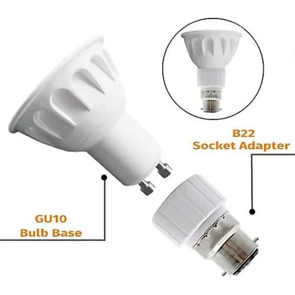 [PL] B22 to GU10 Lamp Base Adapter, Light Bulb Socket Adapter, Heat Resistant Connector, 500W Max Watt, No Fire Hazard, Up to 220 Degrees (2-Pack)