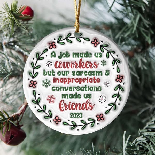Personalized Circular and Interesting Christmas Tree Decorations, Christmas Decorations, Friendship Decorations