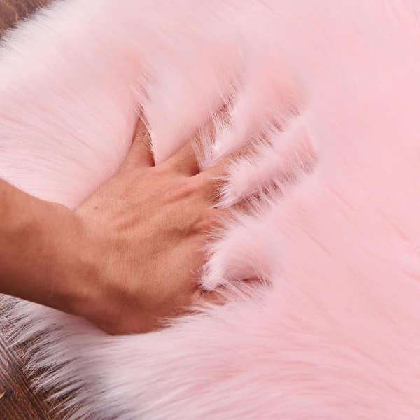 Tæppe til stue Dekorativt tæppe, sofatæppe til soveværelse, seng, sofa eller stol (Pink, 60 x 100 cm)