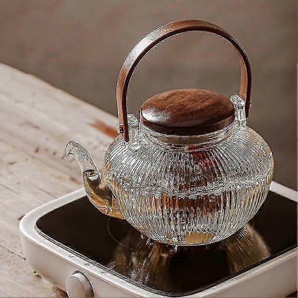 Large Glass Teapot Handmade High Temperature Resistant Glass Pot Office and Home Use