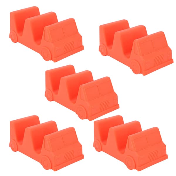 5 Pcs Taco Holder Set Small Car Shape Wave Shape Taco Tray for Kitchen Restaurant Orange
