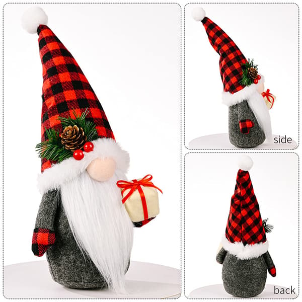 3-pack jultomte-prydnader - tomte, snögubbe och ren - handgjorda svenska skandinaviska tomtar
