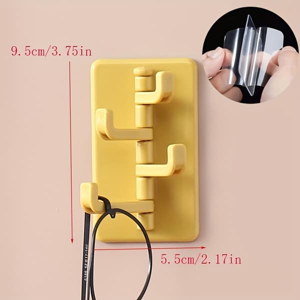 1 pc Modern Wall Mounted Plastic Storage Shelf with Polished Surface, Easy to Install Self-Adhesive Hook Organizer, for Kitchen and Bathroom A (FMY) White White