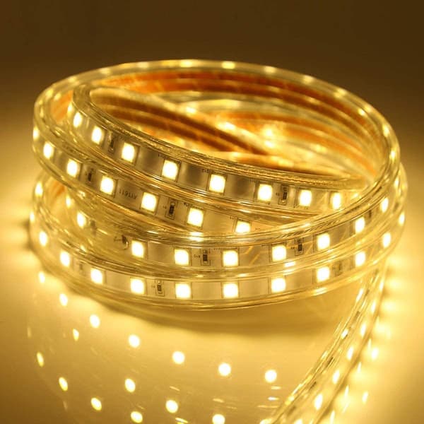 Varmvit - 2M LED-stripe, superlys 220v LED-stripe med bryter