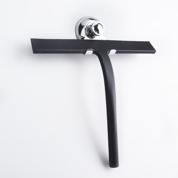 Dusjskrape med sugekoppholder - 23 cm svart - vindusrute