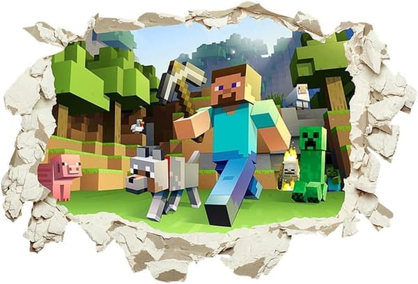 Gamer Poster Väggdekor, 40*60cm Mine-craft 3D Väggdekaler Spel Tecknad Väggdekaler för Vardagsrum Sovrum Hall