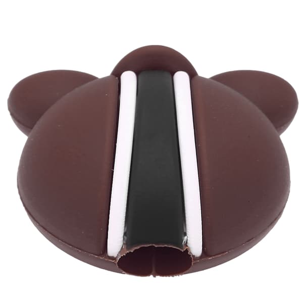 Data Cable Protector Cute Cartoon Bear Shape Charging Cable Protector for Mobile Phones Computer Tablet Data Cables Brown