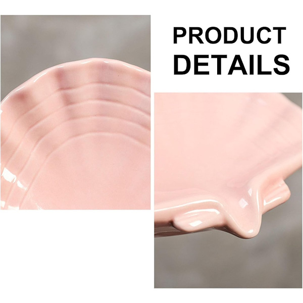Ceramic Soap Dish - Shell-shaped Self-Draining Soap Tray - Soap Dish - Soap Box - Soap Holder - 1 Pc White