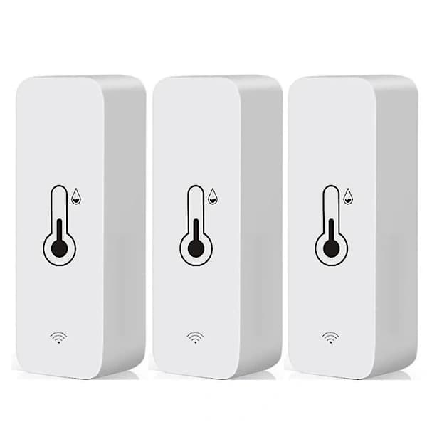 3x Tuya WiFi Temperatur- og Fuktighetssensor Innendørs Termometer Hygrometer