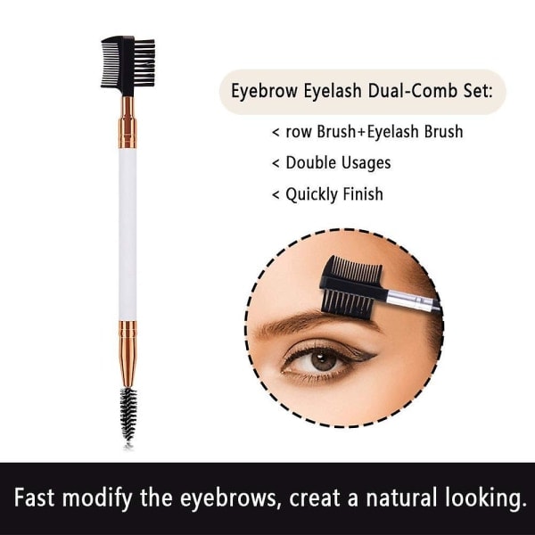 3 stk. to-i-en børster Mascara børster Makeup Øjenbrynsbørste Øjenvippekam Øjenbryn Øjenvippe Dual-c sort