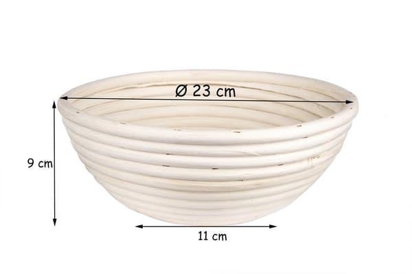 23 cm pyöreä taikinakori leivän leivontaan