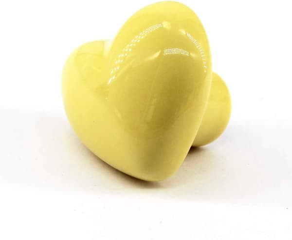 8 stk. hjerteformede knopper (gul), 40 mm keramiske dørknopper med skruer, lyserøde skuffeknopper, moderne skabsdørknopper til køkken