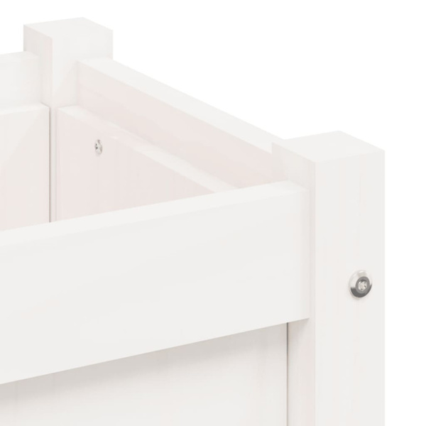 Plant box white 31x31x31 cm solid pine