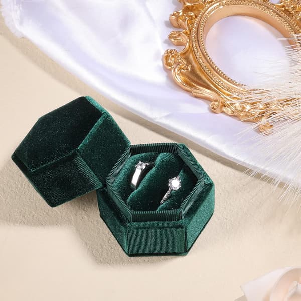 Vigselsring Ask, Kordfløyel Heksagonal Ring Ask 2 Rom Ring Ask m