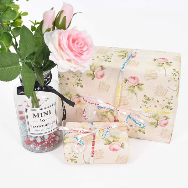 Happy Birthday Printed Crimped Curly Ribbon Balloon String Roll