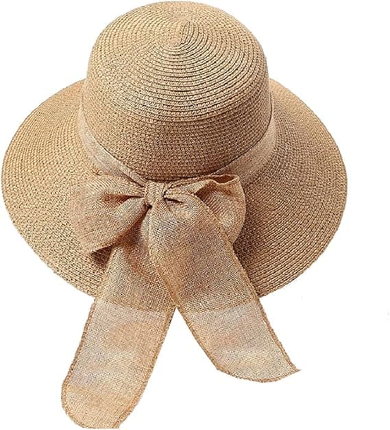 Khaki - Dame UPF 50+ Bredbremmet Stråstrand Solhatt